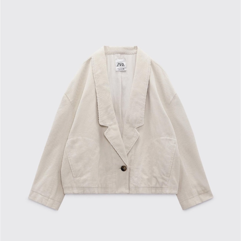 *NWT* Zara Corduroy Boxy Blazer Jacket